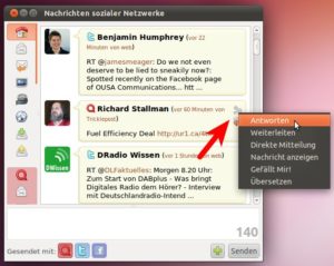 Abbildung 3: Mithilfe der kleinen Icons (Pfeil) reagieren Sie auf Statusnachrichten.