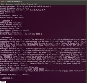Abbildung 3: Mit aktiviertem Audit-Log sehen Sie, aufgrund welcher Informationen Mod_security eine Abfrage blockiert hat.