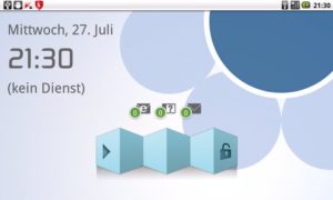 Abbildung 4: Der Lock-Bildschirm des Base Tab zeigt die Anzahl ungelesener Nachrichten an.