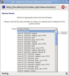 Abbildung 5: Presets erleichtern die Einstellung von PTZ- und IP-Kameras.