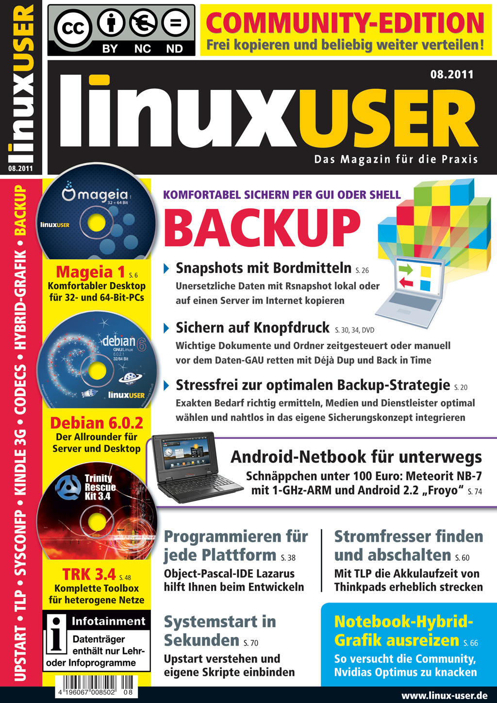 Heftcover LinuxUser Community Edition 08/2011