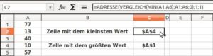 Abbildung 1: Dank einer Formel ermitteln Sie recht einfach die größte und kleinste Zahl in einem bestimmten Bereich.