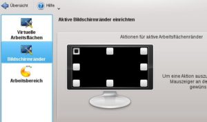 Abbildung 11: Auch das Berühren einer Bildschirmecke löst unter KDE bestimmte Funktionen aus, die Sie zuvor zuordnen müssen.