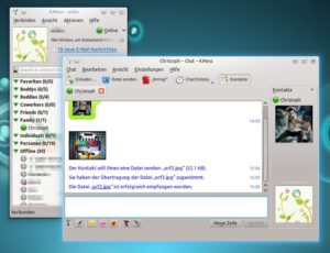 Abbildung 3: Mit KMess verschicken Sie auch direkt über das MSN-Netz Bilder oder Dateien an Windows- und Linux-Nutzer.