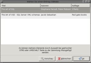 Abbildung 4: Erzielt eine Anfrage an die Internetsuche mehrere Treffer, muss der Anwender entscheiden.