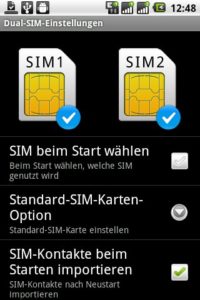 Abbildung 4: In den "Dual-SIM-Einstellungen" aktivieren und deaktivieren Sie die Karten.