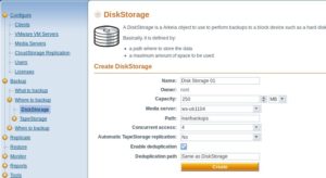 Abbildung 5: Arkeia verwaltet die möglichen Sicherungsziele in logischen Einheiten, die es "Drivepacks" nennt. Diese können eine oder mehrere DiskStorages enthalten.