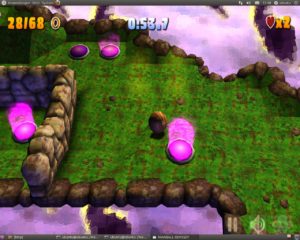 Abbildung 7: Marball Odyssey: Über die Teleporter erreicht man die verschiedenen Bereiche einer Karte.