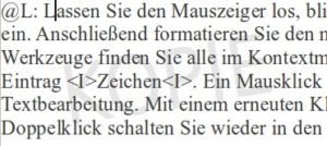 Abbildung 6: Ein Text mit hinterlegtem Wasserzeichen. Sie müssen die Schrift einfärben, andernfalls überlagern Sie den Text.
