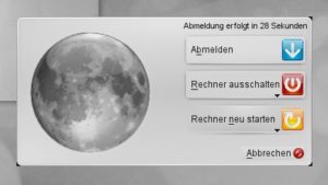 Abbildung 7: Ein schnelles Abmelden vom Desktop erreichen Sie gewöhnlich über "Strg-Alt-Entf". Aber Vorsicht: Nach etwa 30 Sekunden führt KDE die gerade ausgewählte Aktion selbstständig aus.