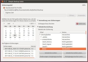 Abbildung 7: Im Wiederherstellungsfenster (siehe auch Abschnitt "Restauratives") nehmen Sie die gesicherten Daten bei Bedarf genauer unter die Lupe.
