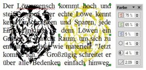Abbildung 8: Die Grafik hinter dem Text lässt sich auch über den Farbanteil anpassen. Links sehen Sie die Originalgrafik, rechts die angepasste Version.
