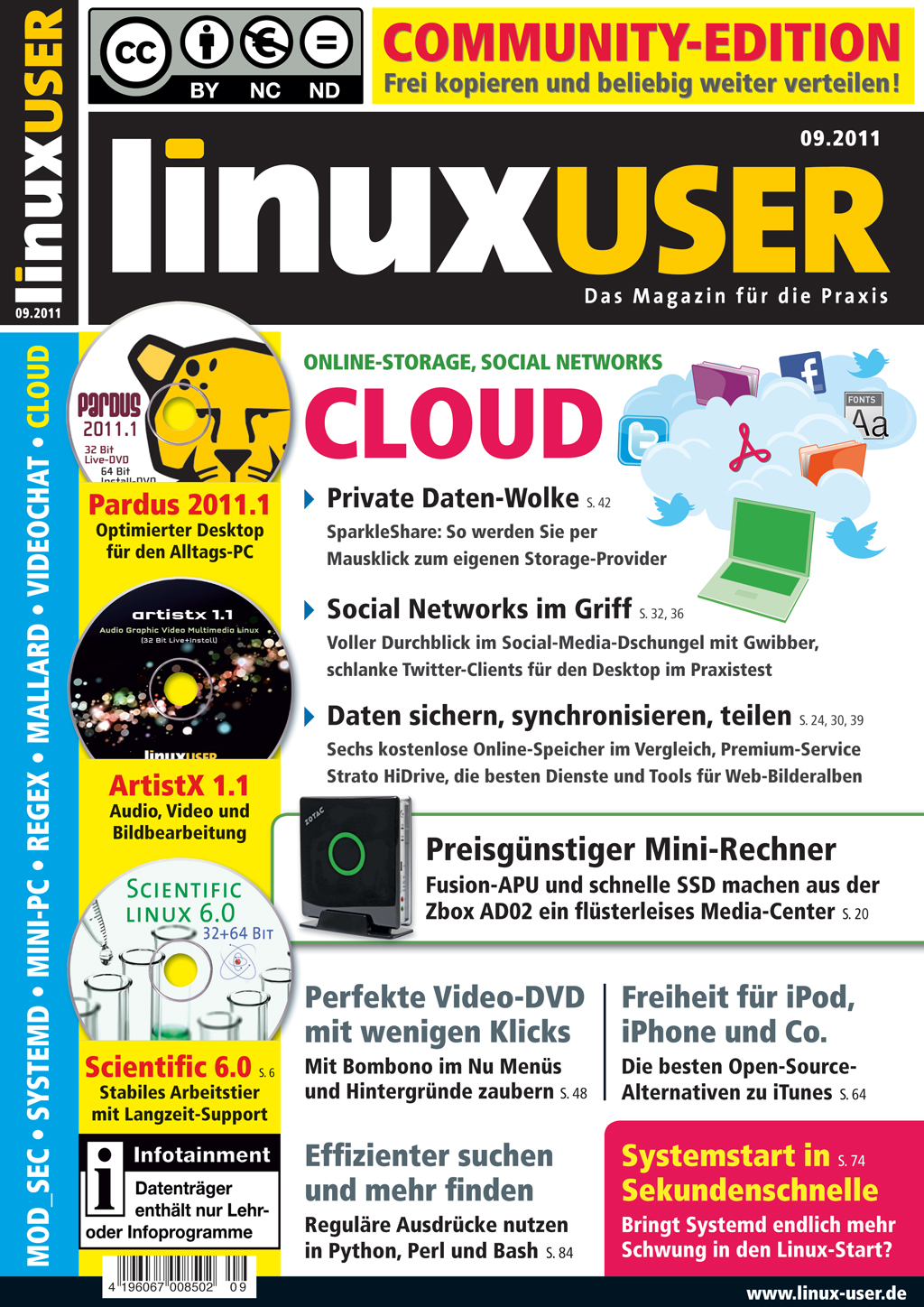Heftcover LinuxUser Community Edition 09/2011