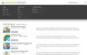 Im Android Market gibt es über 20 Apps zum Thema Oktoberfest.