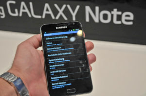Android 2.3.5 an Bord des Note.