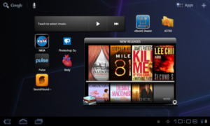 Die Stage-Widgets hat Dell auf Honeycomb portiert. Hier das neue Books-Widget.