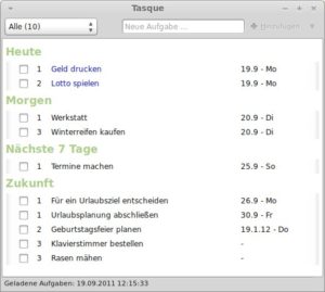 Abbildung 1: Spartanisch, aber alles was man braucht: Tasque besteht nur aus einem Programmfenster.