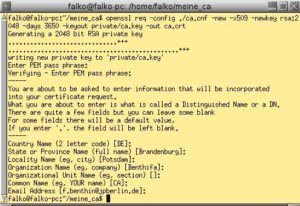 Abbildung 1: Mit OpenSSL erstellen Nutzer Schlüssel, Certificate Signing Requests und signierte Zertifikate.