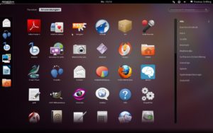 Abbildung 1: Die neue Gnome-Shell kennt derzeit zwei Ansichten "Fenster" und "Anwendungen". Mit dem Zeitgeist-Framework wird in naher Zukunft noch eine Journal-Ansicht dazu kommen.