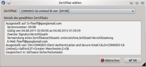 Abbildung 11: Thunderbird soll künftig das neue Zertifikat benutzen, was Sie dem E-Mail-Vogel explizit mitteilen.