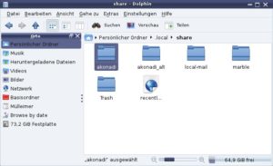 Abbildung 2: Reicht es nicht aus, den Akonadi-Server neu zu starten, hilft es, das Verzeichnis "akonadi" im Ordner "~/.local/share" umzubenennen.