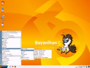 Abbildung 2: Recht bunt präsentiert sich der Desktop von Bayanihan Linux.