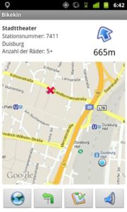 Abbildung 2: Bikein unterstützt den Anbieter Nextbike, der derzeit noch keine offizielle App bereit stellt.