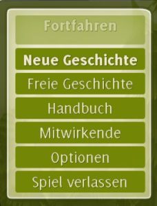 Abbildung 2: Eine "Freie Geschichte" dürfen Sie erst starten, wenn Sie eine Weile eine Reihe von Einsteigergeschichten absolviert haben.