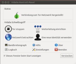 Abbildung 3: Die grafische Konfigurationsoberfläche Vidalia erleichtert das Einrichten sowie An- und Abschalten von Tor.
