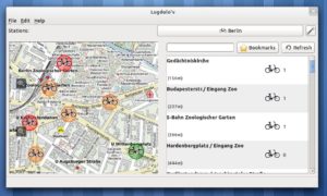 Abbildung 3: Auf Besuch in Berlin: Lugdulo'V zeigt die verfügbaren Stationen für Leihräder an.