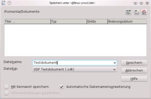 Abbildung 3: So sieht das Speichern unter LibreOffice normalerweise aus. Die Entwickler von OpenSuse haben die Dialoge angepasst.