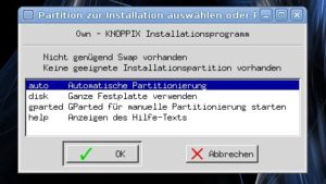 Abbildung 3: Knoppix hat Sie überzeugt? Dann installieren Sie es doch fest auf Ihrem Rechner.