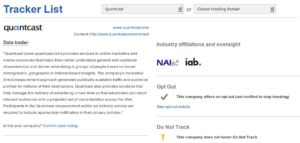 Abbildung 4: Zum Identifizieren der Tracker greift Collusion auf die Datenbank von PrivacyChoice zurück. Der hier gezeigte Tracker verkauft zum Beispiel gesammelte Daten weiter.