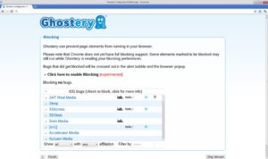 Abbildung 4: Unter Chrome fehlen in den Einstellungen von Ghostery einige Optionen.