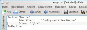 Abbildung 4: Um ATI-Karten in Ubuntu zu aktivieren, ist ein händisches Anpassen der Konfiguration notwendig.