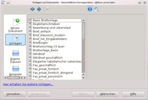 Abbildung 4: Normalerweise müssen Sie als Anwender von LibreOffice viel Zeit mit dem Finden und Installieren von Vorlagen aufwenden. Auch hier geht OpenSuse zeitsparende, eigene Wege.