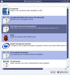 Abbildung 5: Erst wenn Sie ein Adressbuch angelegt haben, können Sie in der KDE-Kontaktverwaltung Einträge hinzufügen.
