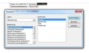 Abbildung 6: Der Thesaurus von Softmaker Office schlägt den von LibreOffice.