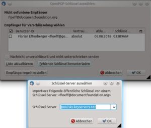 Abbildung 6: … laden Sie diesen einfach von einem der zahlreichen Key-Server herunter.