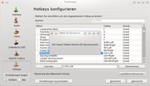 Abbildung 9: Heiße Tasten: Über die Hotkeys-Einstellungen passen Sie die Bedienung von VLC an Ihre eigenen Wünsche an.
