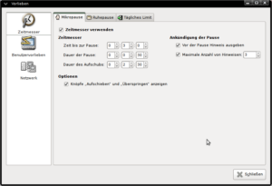 Workrave - Einstellungen