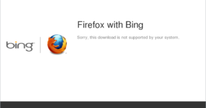 Für Linux-User wohl verschmerzbarer Ausschluss, Firefox-Bing ist nur für Windows und Mac OS gedacht.