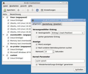 Mit dem Grub Customizer editieren Sie in einer übersichtlichen grafischen Oberfläche alle Einstellungen von Grub2.