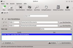 Abb. #: Synkron gibt Ihnen die Möglichkeit, die Inhalte zweier Ordner schnell und unkompliziert miteinander abzugleichen. Das Programm arbeitet aber optional auch als Backup-Werkzeug.