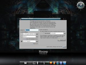 Abbildung 1: Elegant und funktionell präsentiert sich der Desktop von Macpup.