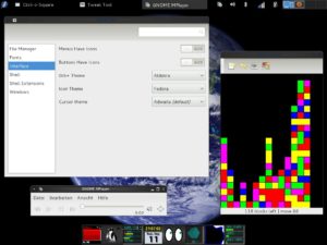 Abbildung 2: Auch das ist Gnome 3: Ausweichmodus mit Fluxbox und Windowmaker-Dockapps.