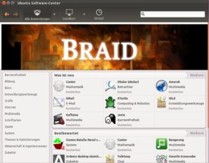 Abbildung 2: Das Software-Center von Ubuntu erlaubt es jetzt auch, die Softwarekonfiguration des Rechners in Ubuntu One zu speichern und auf anderen Rechnern zu nutzen.