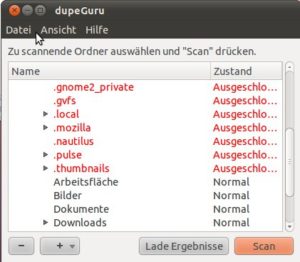 Abbildung 2: Bei Bedarf schließen Sie einzelne Unterverzeichnisse vom Scan aus.