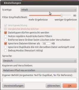 Abbildung 3: Die Einstellungen bieten unter anderem die Möglichkeit, die Oberfläche der Software einzudeutschen.