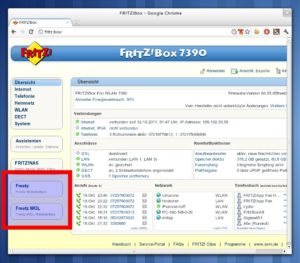 Abbildung 6: Nach dem Firmware-Update finden Sie in der Oberfläche der Fritzbox die zusätzlichen Einträge für das Freetz-Webfrontend.
